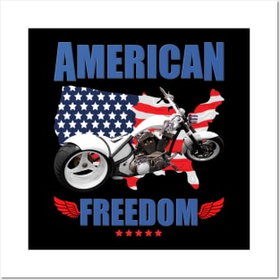 American Freedom, Motorcycle , Biker, Motorcycle Gift, Motor Bike, Motor Sport, Bike, Motorcycle Gift Idea, Motor Bike Gift Idea Posters and Art